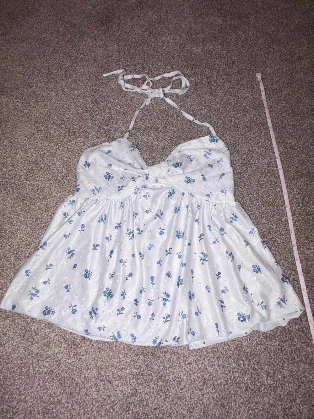 White Floral Halter Babydoll